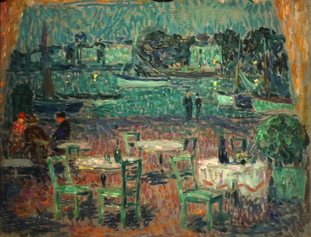 Henri Le Sidaner - il caffè del porto, 1923